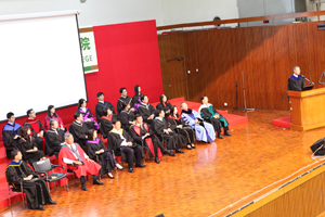 Prof. Raymond So, Dean of School of Business addressed a speech on the ceremony