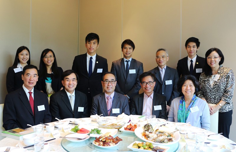(From left in front row) Mr Kwan Chuk Fai, Dr Frankie Lam, Mr Mong Tak Yeung, Professor Danny Wong and Ms Leonie Ki (From left in back row) Ms Terri Cheung (Representative of SABA), Ms Maggie Tai (Assistant Officer of BBA        Programme), Mr Eric Chan (Representative of SABA), Mr Bobby Liu, Professor Raymond So (Programme Director), Mr Ares Lo (Representative of SABA), Ms Betty Kwok (Associate Head of Department of Accountancy)