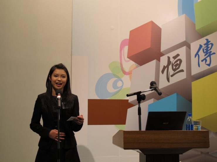 MC of the talk, Lau Yuen Yan, BJC Year 2 student