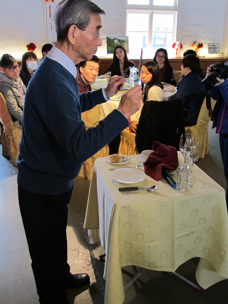 Mr Patrick Chan, Senior staff from Gingko House explained the proper position and the usage of tableware