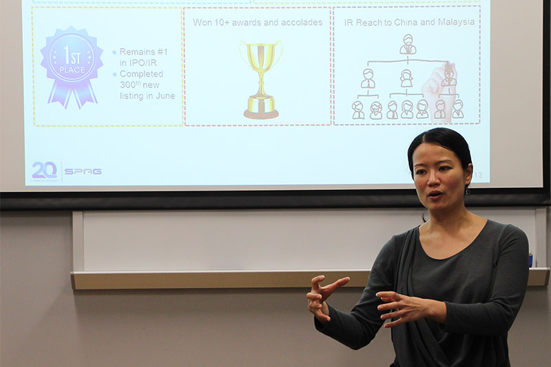 Ms Eveline Wan shared her coporate services responsibilities programmes