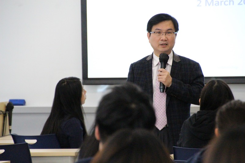 Associate Dean James Chang gave a speech