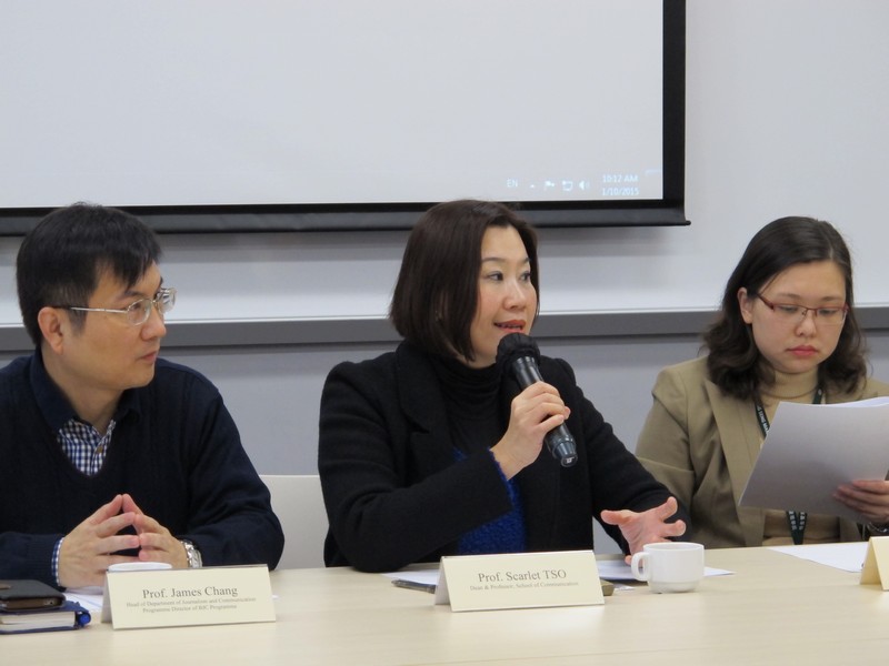 Prof Scarlet Tso, Dean of School of Communication, gave a speech