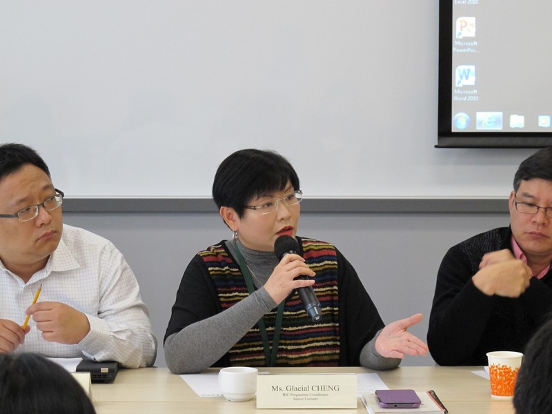 Ms Glacial Cheng, Programme Co-ordinator of BJC Programme, introduced the student affairs