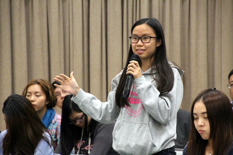 BJC students raised questions during the Q&A session