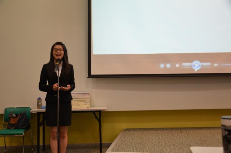 MC of the Orientation Day, Lau Yuen Yan, BJC year 3 student