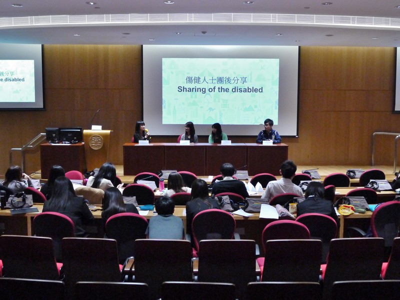 Students holding a mock news conference