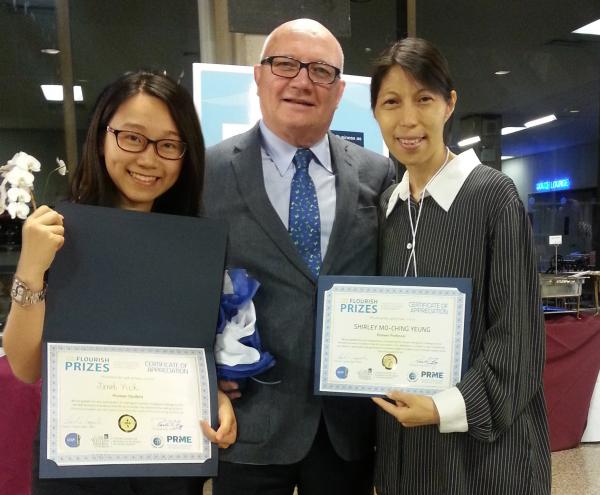 Dr Yeung received a “Certificate of Pioneer Professor” and Ms Yick received a “Certificate of Pioneer Student” from UN Flourish Prizes