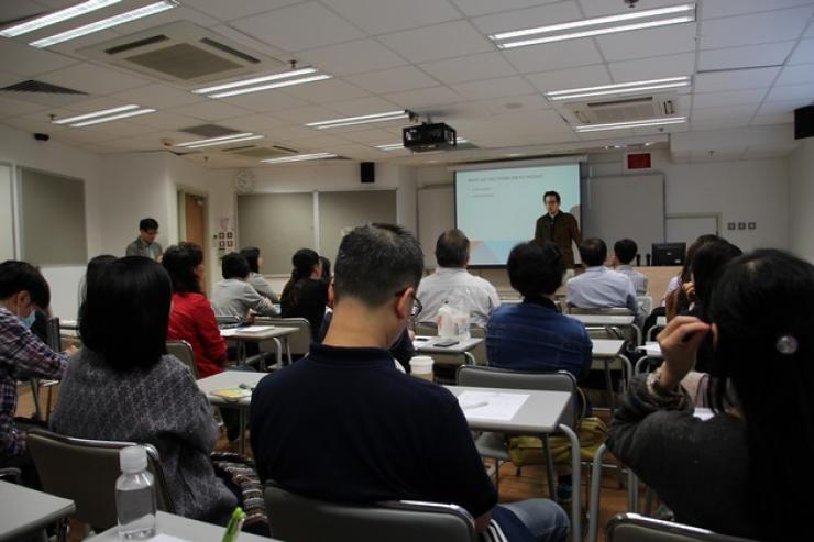 Dr Chan gave a talk to staff of The Stewards