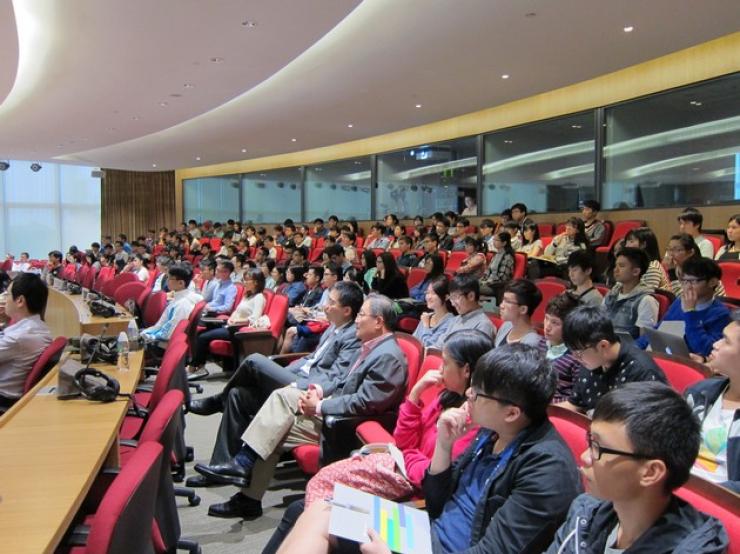 Students and staff listening attentively to the talks