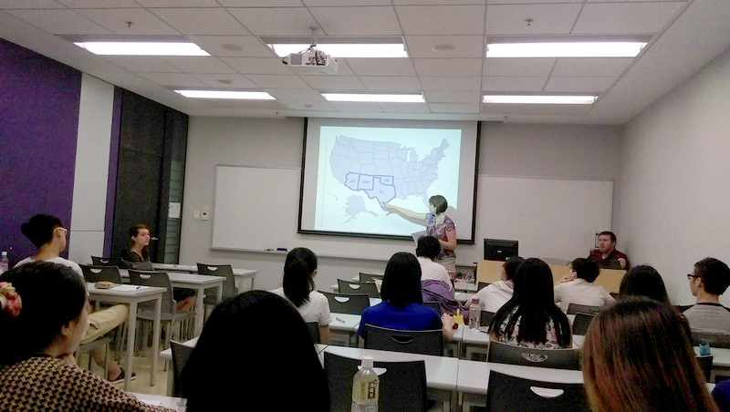 Shelly Griggs from the United States gave students an insight into American cuisine in different states