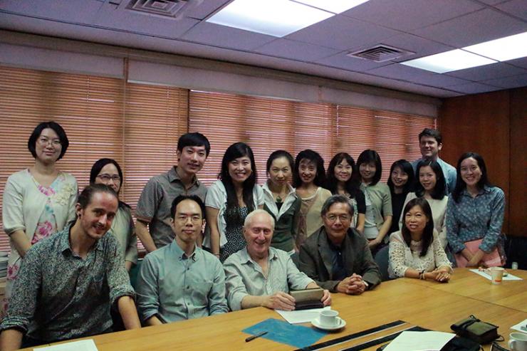 Group photo of Prof David Parker with teachers