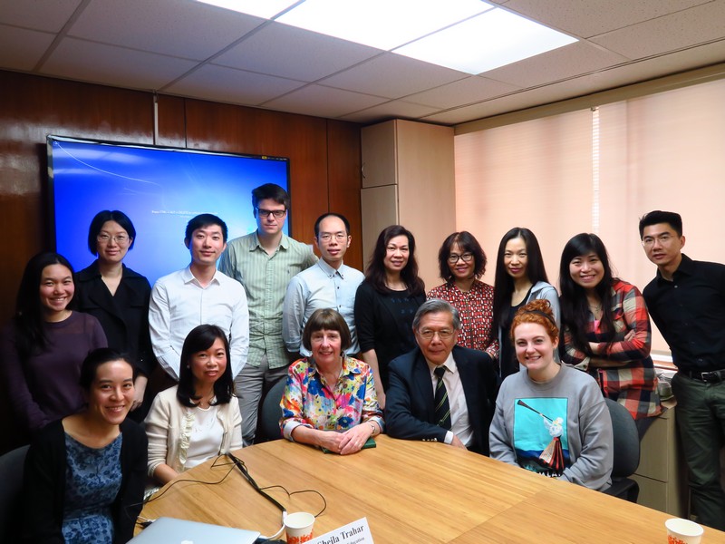 Group photo of Dr Sheila Trahar with teachers and professors