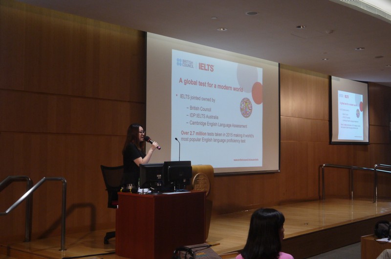 The Department of English had the honour of inviting Ms Sharon Ho, a representative from the British Council, to deliver an IELTS Talk to our students on 8 September 2016