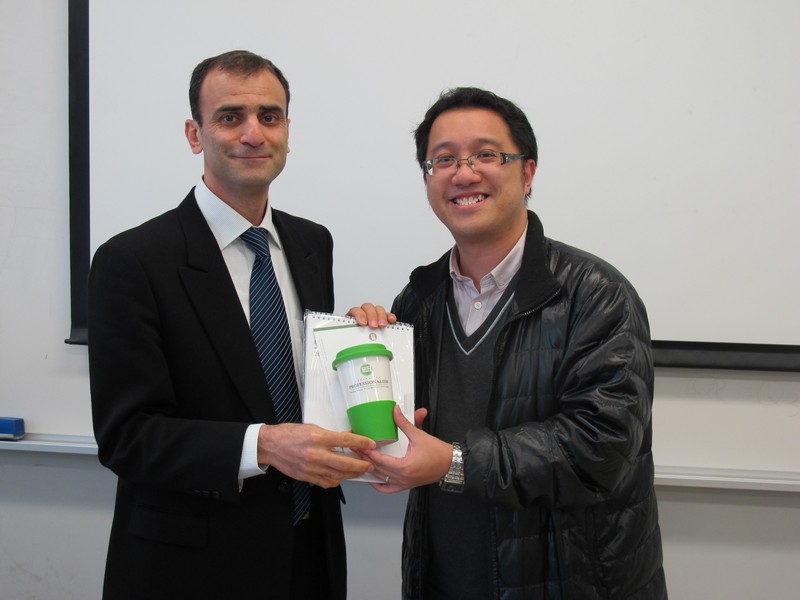 As a token of appreciation, Dr Victor Chan, Acting Head of Department of General Education, presented souvenirs to the guest