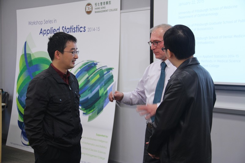 Speakers of the day, Dr Fan (left), Dr Bilonick (middle) and Dr Yu (right), met before the start the of Workshop