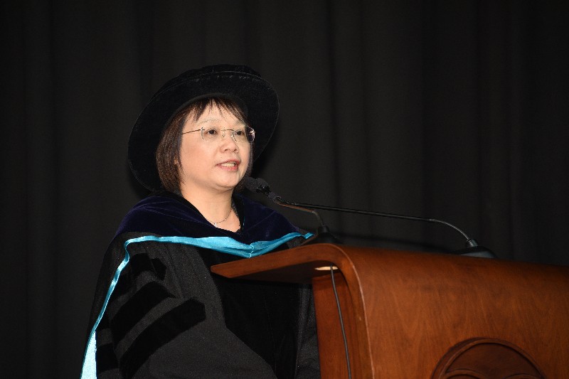 Acting Dean Brossa Wong (School of Business) presented the graduands of Bachelor of Business Administration (Honours) and Associate in Business Administration to the Chairman of College Council for the degree conferment and congratulated the graduates