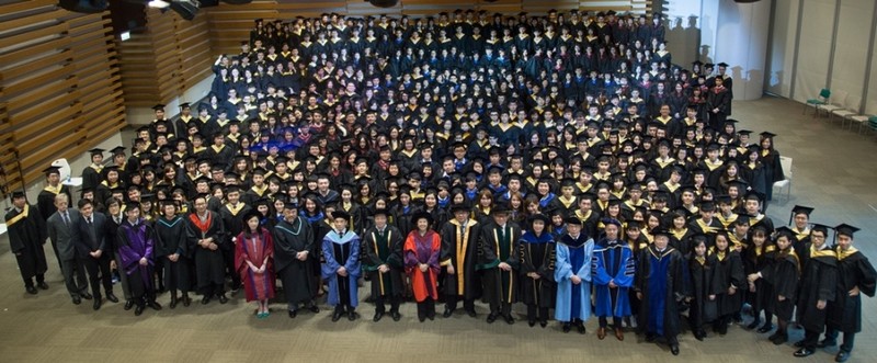 A group photo of all the graduating class of 2015 and academic staff