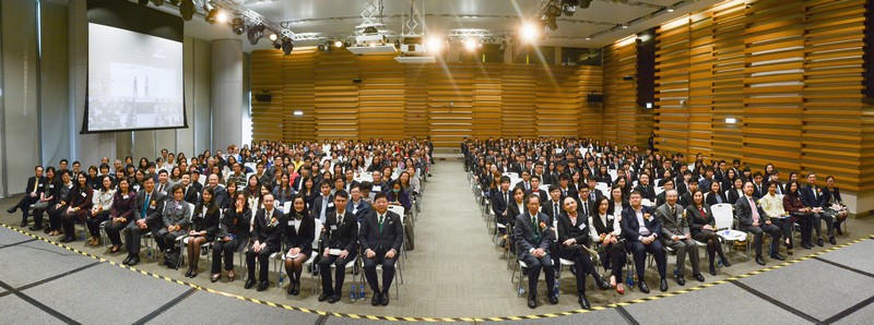 A Group photo of Donors, College representatives, scholarship recipients and their families and friends