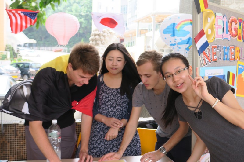 Game booths designed by exchange students and their buddies