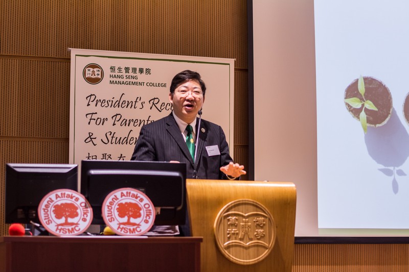 President Simon S M Ho gave a speech