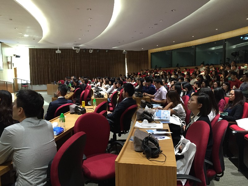 Students listened attentively in the recruitment talk