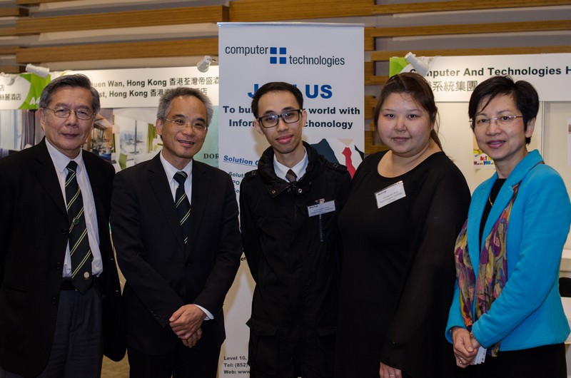 Prof Thomas Luk (1st left), Prof Raymond So (2nd left), Ms Rebecca Chan (1st right) and representatives from Computer And Technologies Holdings Limited