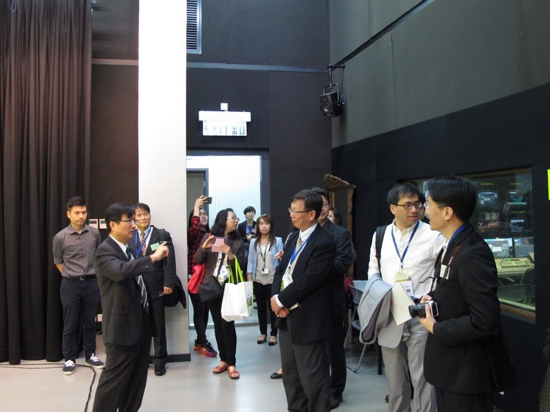 Visitors were introduced to the development of the Student Residential Halls (left) and the BJC TV Studio (right)