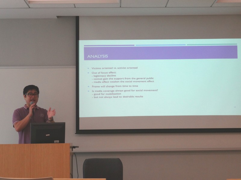 Dr Rami Chan explained his analysis on his research topic