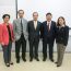 (From left to right) Ms Rebecca Chan, Director of Student Affairs, Vice-President Y V Hui (Academic and Research), Professor Albert Yip, President Simon S M Ho, Ms Joanna Kwok, Director of Executive Development Centre