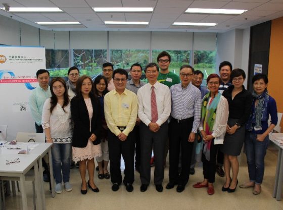 (Front row, third from left) Prof James Tsien, Dr Victor Ng and Mr Sunny Wong with the panel facilitator (Front row, second from left) Ms Joanna Kwok, Director of Executive Development Centre and the participants