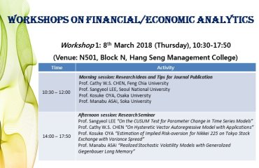 Workshops on Financial/Economic Analytics