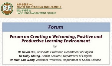 Forum on Creating a Welcoming, Positive and Productive Learning Environment