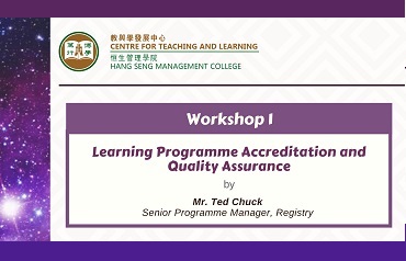 Workshop 1 - Learning Programme Accreditation and Quality Assurance