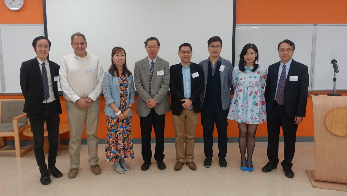 Group photo of speakers with Vice-President Y V Hui (Academic & Research) (4th from left) and Dr Ben Cheng (1st from right)