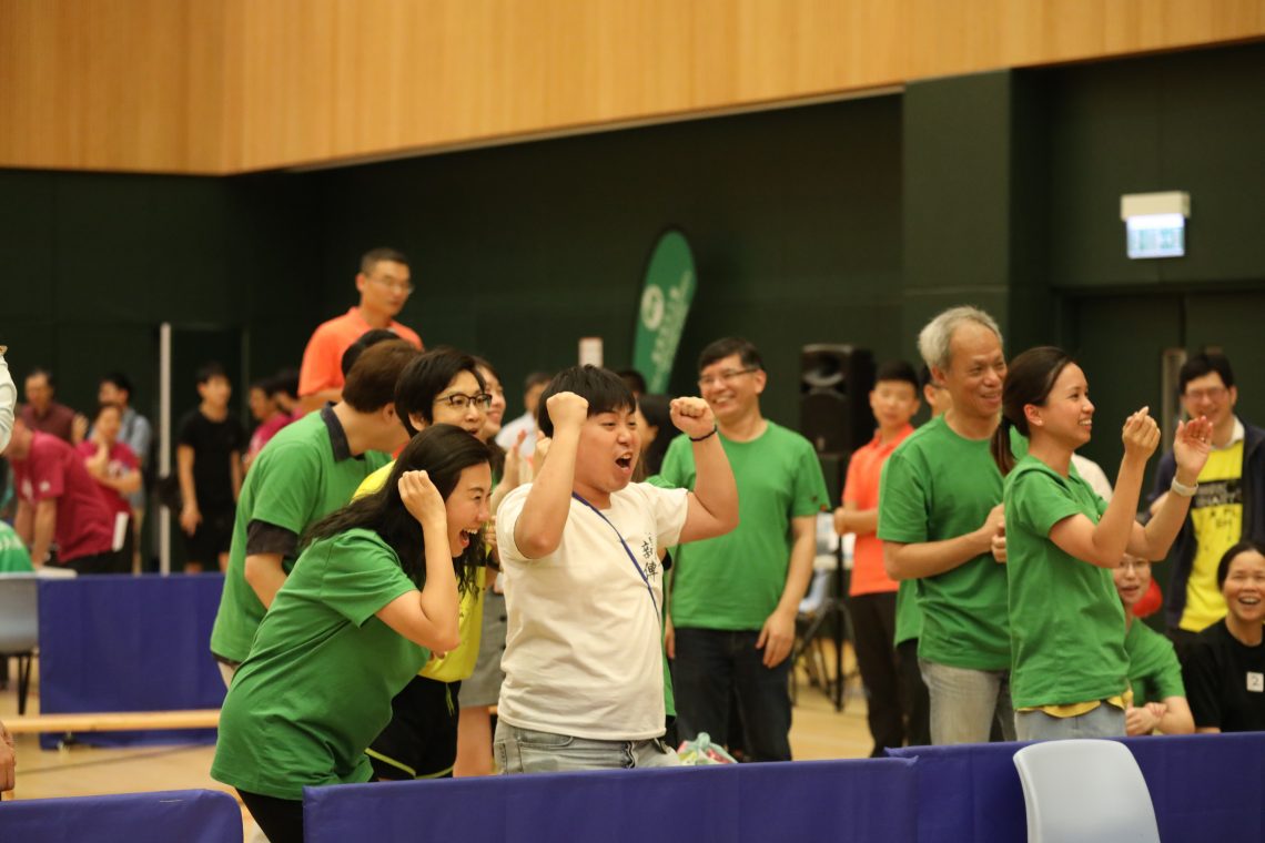 The sports hall was filled with bubbles of laughter and joy