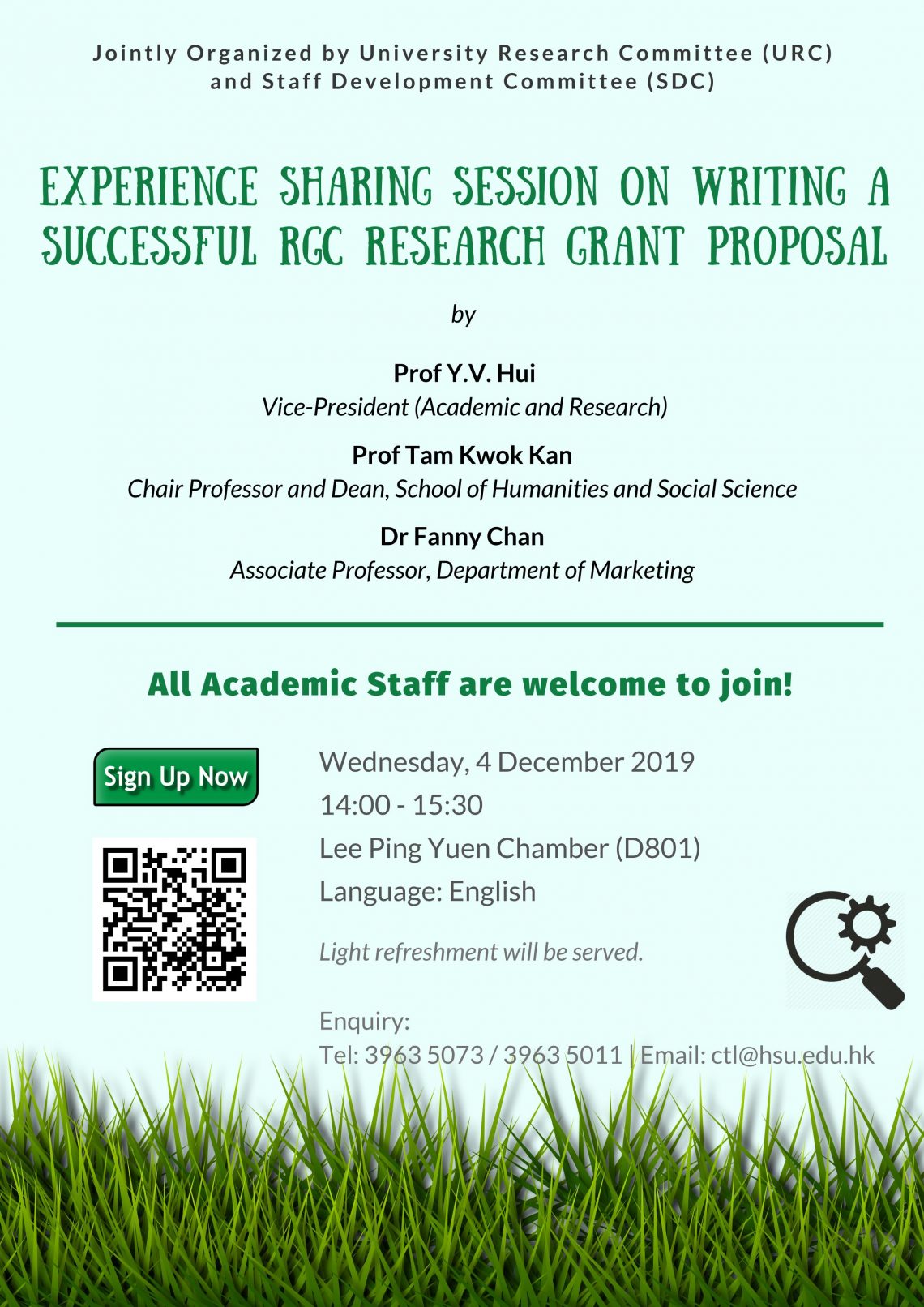 Experience Sharing Session on Writing a Successful RGC Research Grant Proposal