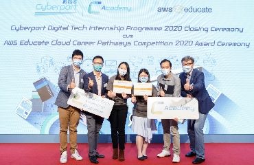 HSUHK Students Enter Top 10 in the Cyberport and AWS Educate Cloud Career Pathways Competition 2020