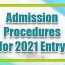Admission Procedures for 2021 Entry