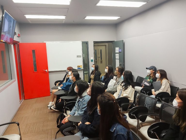 Students visit the Radio Broadcast Training Centre.