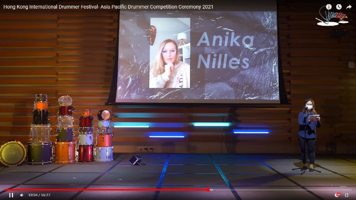 Internationally acclaimed drummer Ms Anika Nilles serves as one of the judges of the competition.