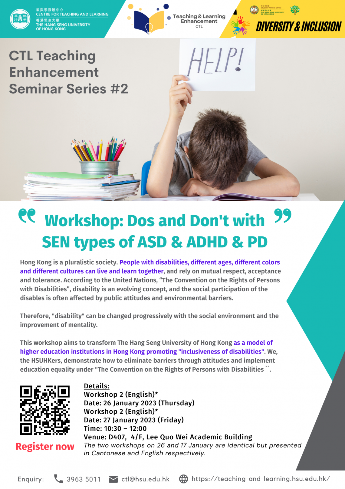 CTL Teaching Enhancement Seminar Series #2Dos and Don'ts with SEN types of ASD & ADHD & PD