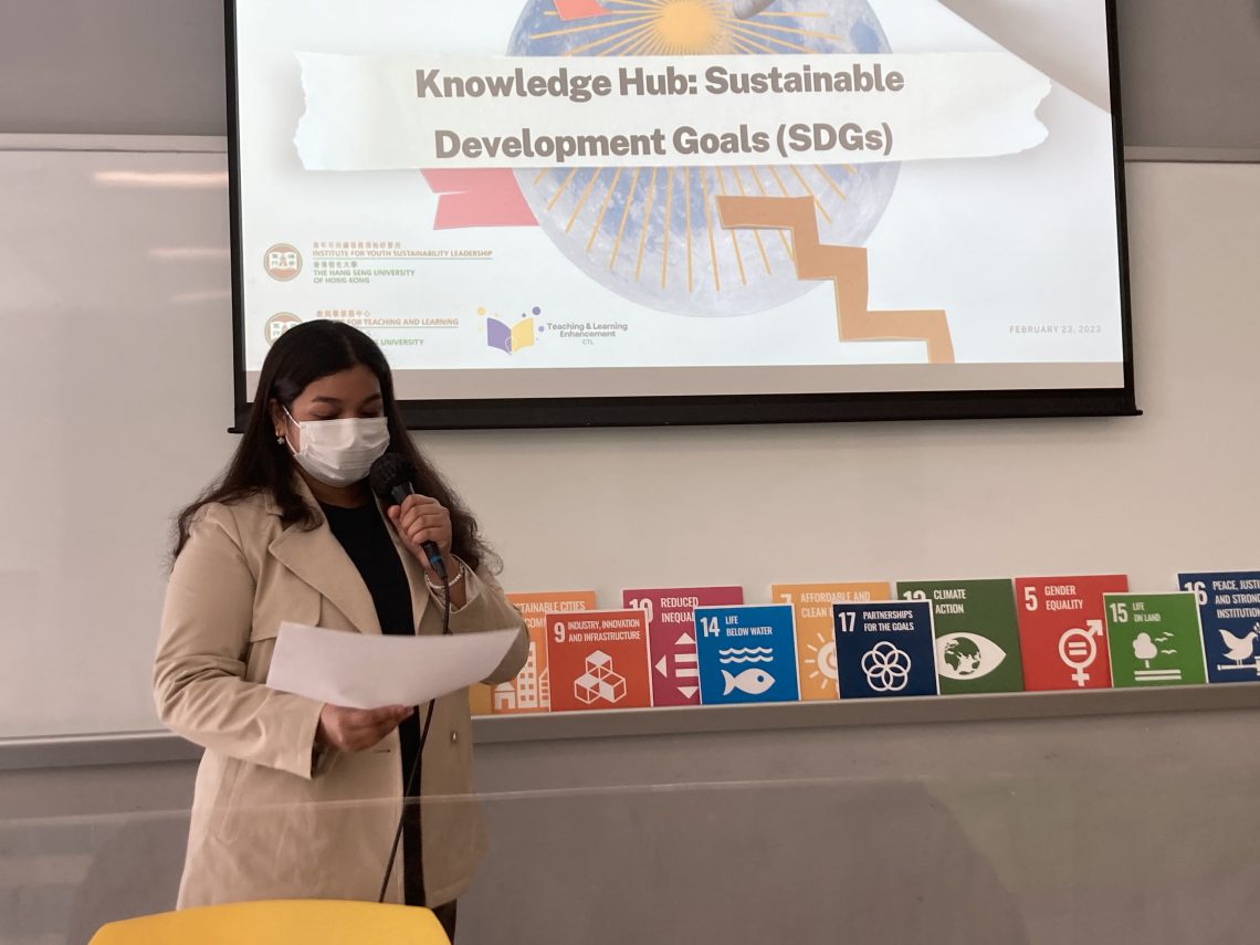 Ms Bakar Fariha Salma Deiya from IYSL led a group activity and shared the background of the SDGs initiative.