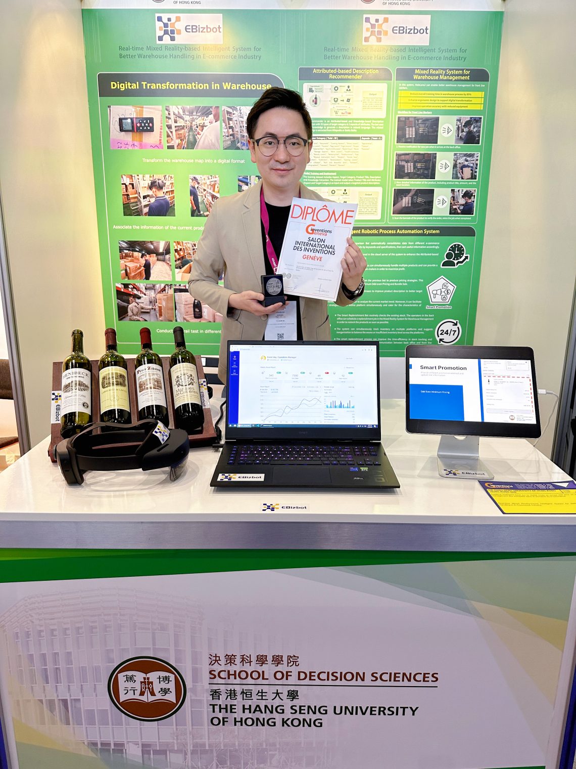 Dr George Ho To-sum’s invention “Ebizbot” wins Silver Award at the Geneva International Exhibition of Inventions 2023.