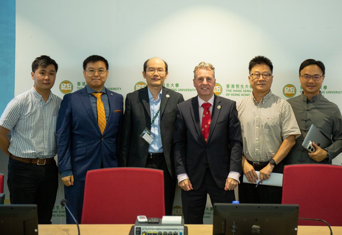 (From left) Mr Kelvin Wan, Mr Dick Chan, Mr Michael Cheng, Professor Bradley Barnes, Professor Lianxi Zhou, and Mr Roy Ying