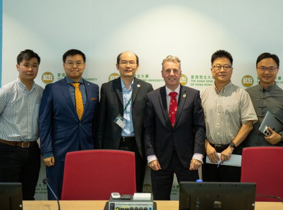 (From left) Mr Kelvin Wan, Mr Dick Chan, Mr Michael Cheng, Professor Bradley Barnes, Professor Lianxi Zhou, and Mr Roy Ying