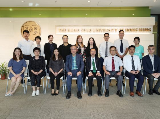 Dr Tom Fong, Acting President and Vice-President (Organisational Development) (4th from right), Professor Jeanne Fu, Acting Vice-President (Learning and Student Experience) (3rd from left), and Dr Ken Yau, Head of Global Affairs (1st from right), received the delegation led by Mr Lai Wing Chun, Academic Chief Inspector of the ASJ (4th from left), Mr Tam Yat Yuk, Chief Principal of ASJ (Guangzhou) (3rd from right), and Mr Yiu Yu Kei, Vice-Principal of ASJ (Foshan) (2nd from right). 