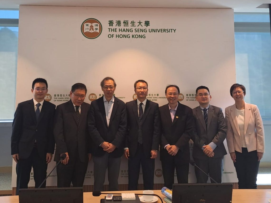 (From left) Mr Tian Yunfei, Cadre of International Exchange and Cooperation Office of BISU, Professor Gilbert Fong, Professor YV Hui, Professor Li Zhen, Dr Tom Fong, Mr Yan Hong, Deputy Director of International Exchange and Cooperation Office of BISU, and Dr Anson Wang, Assistant Professor of STFL.