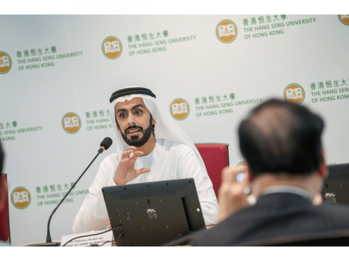 His Highness Sheikh Ali Al Maktoum endorsed the University's Liberal Arts and Professional Education model for the advancement of knowledge.