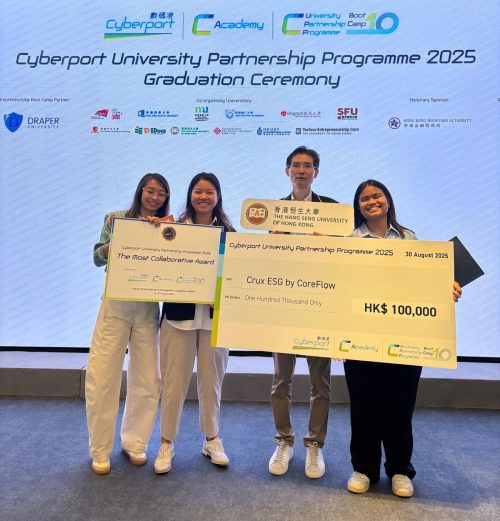 CUPP Championship HSUHK team members with Dr Andy Cheng (2nd from right).